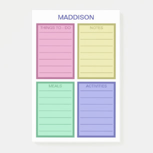 Bright Personalised To - Do List Post-it Notes