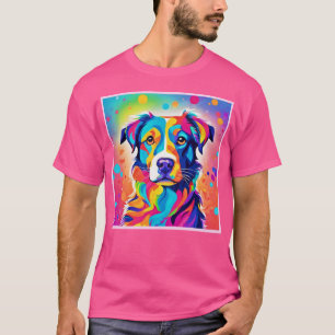 Bright Pet: Colorful Dog Painting Art T-Shirt