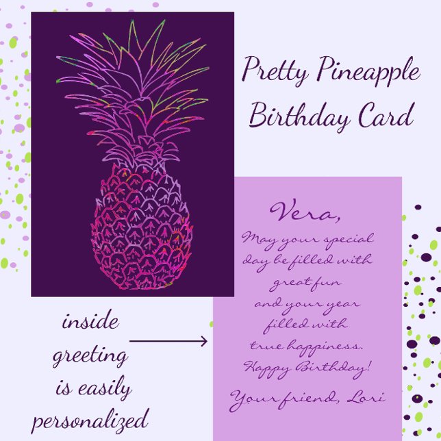 Bright Pineapple Happy Birthday Card (Creator Uploaded)