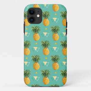 Bright Pineapples On Geometric Pattern Case-Mate iPhone Case