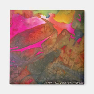 Bright Pink Abstract Magnet