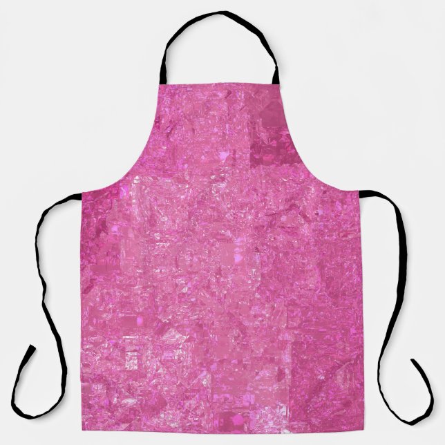 Bright Pink Abstract Mosaic Gloss Apron (Front)