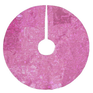 Bright Pink Abstract Mosaic Gloss Brushed Polyester Tree Skirt