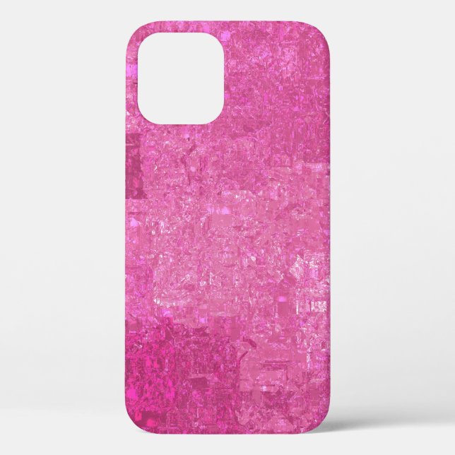 Bright Pink Abstract Mosaic Gloss Case-Mate iPhone Case (Back)