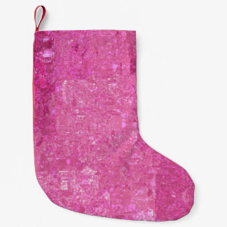 Bright Pink Abstract Mosaic Gloss Small Christmas Stocking