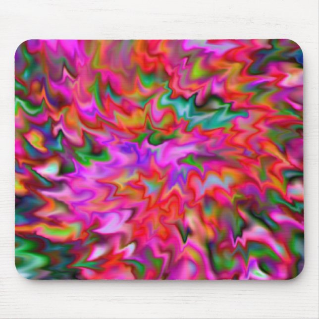 Bright Pink Abstract Mouse Pad (Front)
