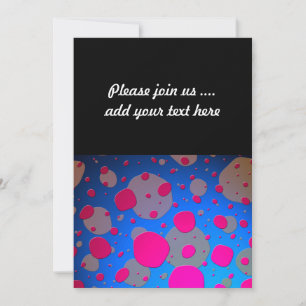 Bright Pink and Blue Modern Art Invitation