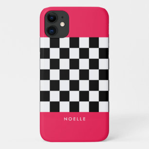 Bright pink and chequerboard Case-Mate iPhone case