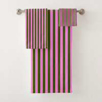 Bright Pink and Green Retro Stripe Modern