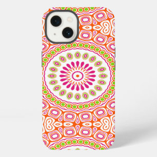 Bright Pink and Orange Spring Mandala Flower iPhone 13 Case