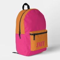 Bright Pink and Orange with Monogram