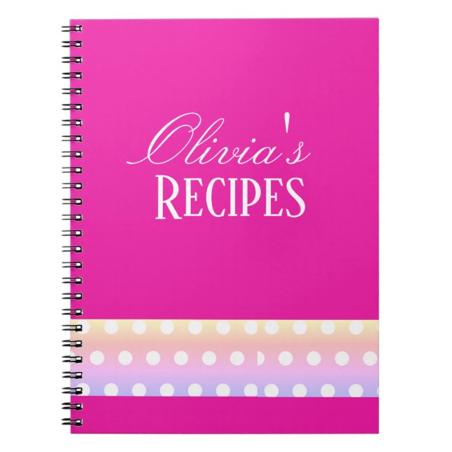 Bright Pink and Poka Dots Notebook (Front)