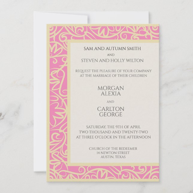 Bright Pink announcement, any occasion Invitation (Front)