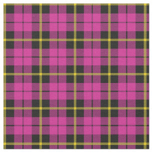 Bright pink black yellow stripe plaid print2 fabric