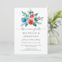 Bright Pink Blue Floral Christian Bible Wedding