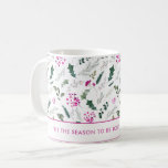 Bright Pink Botanicals Custom Message Name Mug<br><div class="desc">This holiday mug features whimsical watercolor botanicals combined with elegant typography! Perfect for every coffee,  tea or hot chocolate lover as  gift this holiday season! To make changes,  please click Personalise.</div>