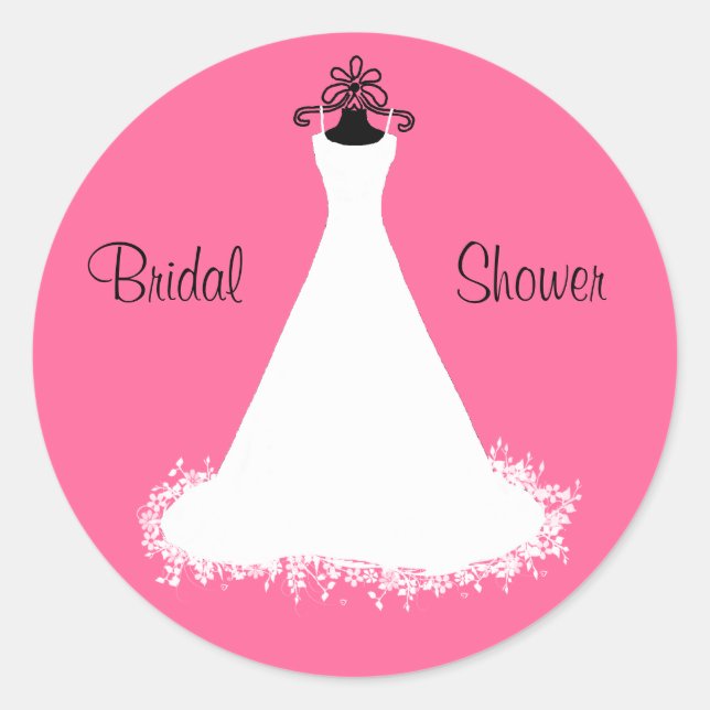 Bright Pink Bridal Shower Envelope Seal (Front)