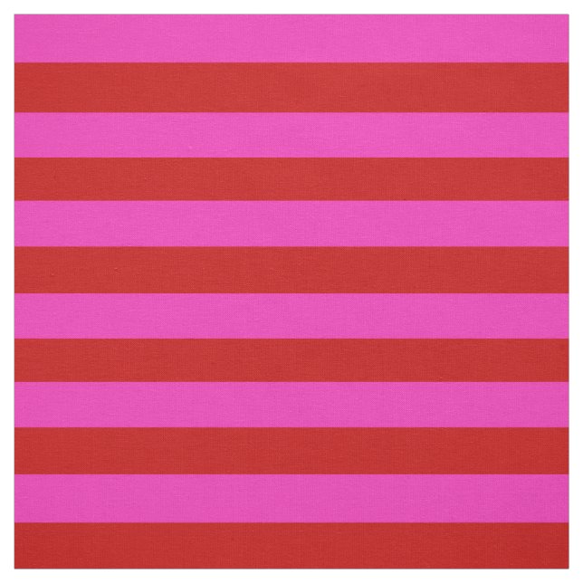 Bright pink, bright red stipe, stripes fabric (Swatch)