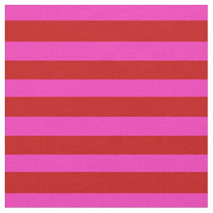 Bright pink, Bright red stipe, stripes Fabric