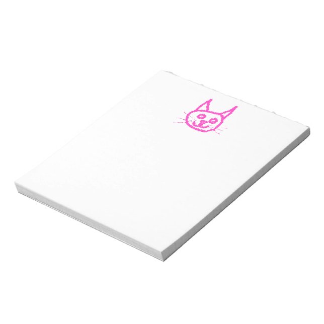 Bright Pink Cat Notepad (Rotated)