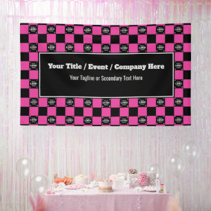 Bright Pink Check - Corporate Event / Trade Show  Banner