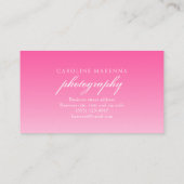 Bright Pink Collage 3-photo Photography Business Card (Back)