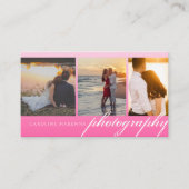 Bright Pink Collage 3-photo Photography Business Card (Front)