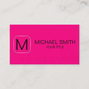 Bright pink colour background business card