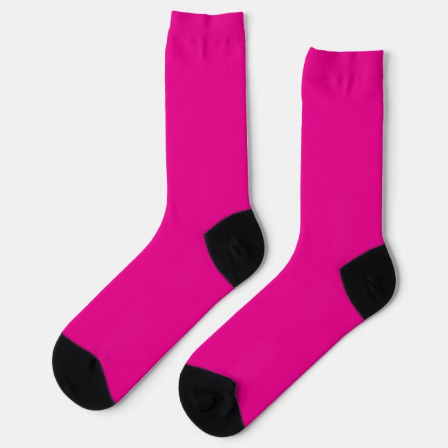 Bright Pink Compression Socks with Black Heel & To (Left)