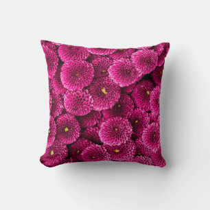 Bright Pink Dahlia Throw Pillow
