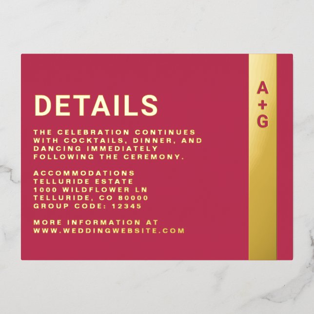 Bright Pink Details Enclosure Card (Front)