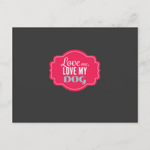 Bright Pink Dog Quote in Decorative Typography Postcard