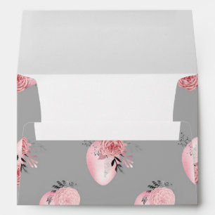 Bright Pink Easter Eggs Delicate Spring Leaves Envelope