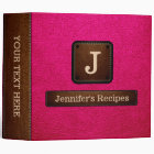 Bright Pink Elegant Recipe Leather Look