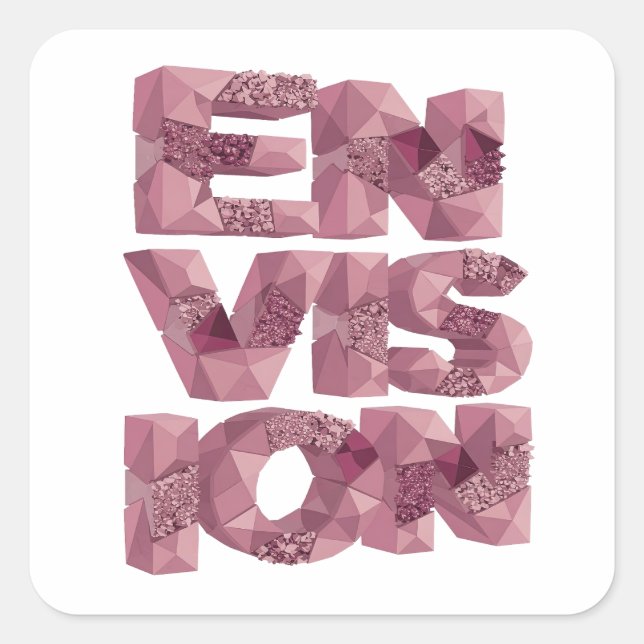 Bright Pink ENVISION Sticker Graphic (Front)