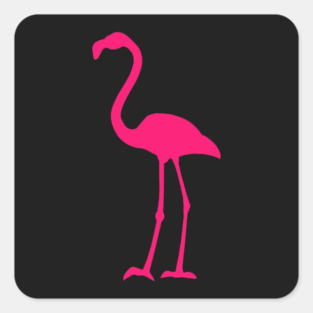 Bright Pink Flamingo Square Sticker (Front)