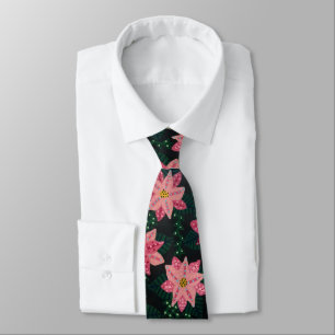 Bright Pink Floral Bouquet  Tie