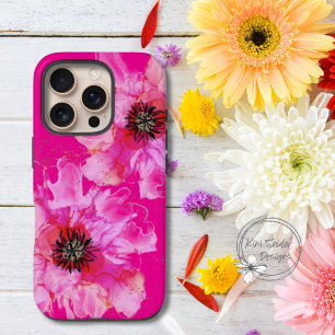 Bright Pink Floral iPhone 16 Pro Case