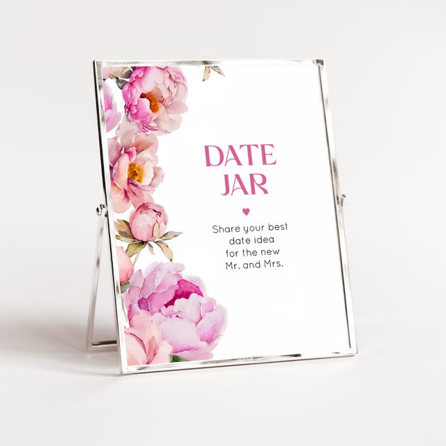 Bright pink floral Date night ideas Date jar Poster (Creator Uploaded)