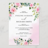 Bright pink floral greenery foliage boho wedding