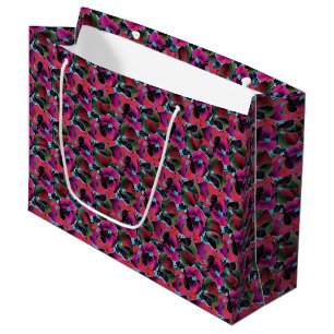 Bright pink floral  large gift bag