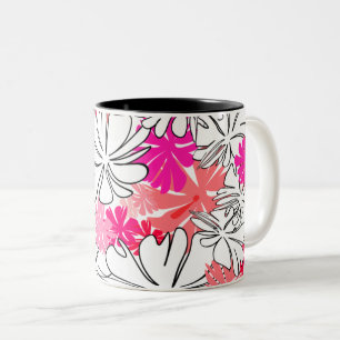 Bright Pink Floral Mug