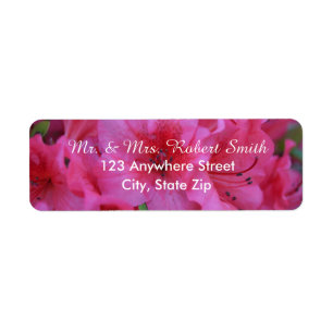 Bright Pink Floral Return Address Labels