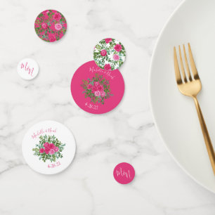 Bright Pink Floral Wedding Confetti