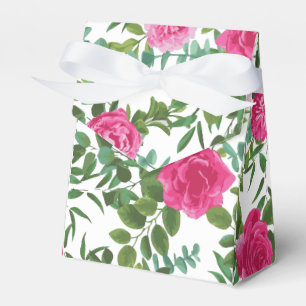Bright Pink Floral Wedding Favour Box