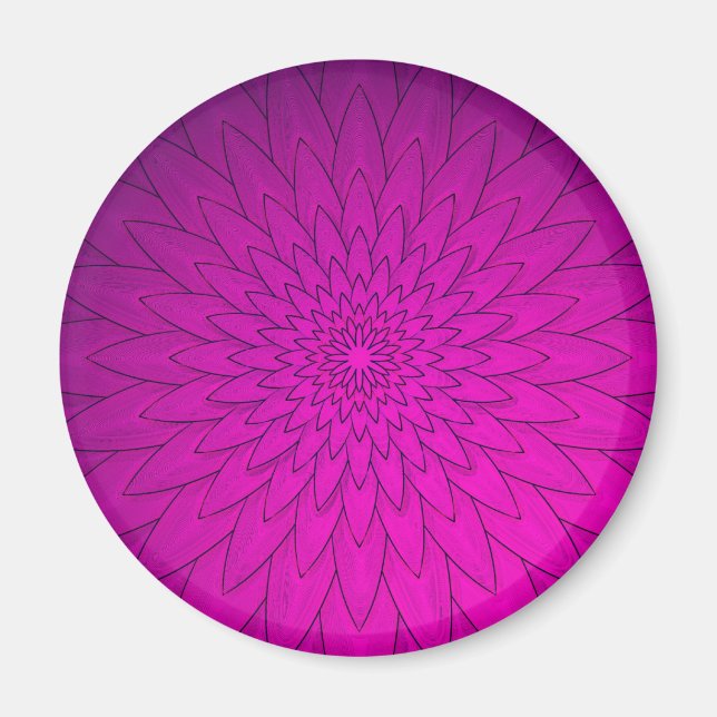 Bright Pink Flower Magnet (Front)