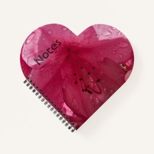 Bright Pink Flower with Text Notebook