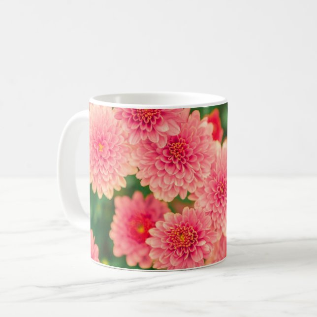 Bright Pink Flowers Coffee Mug (Front Left)