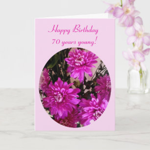 Bright Pink Flowers Floral Age Birthday Card