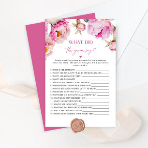 Bright pink fuchsia What did the groom say game